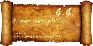 Gyenge Győző névjegykártya